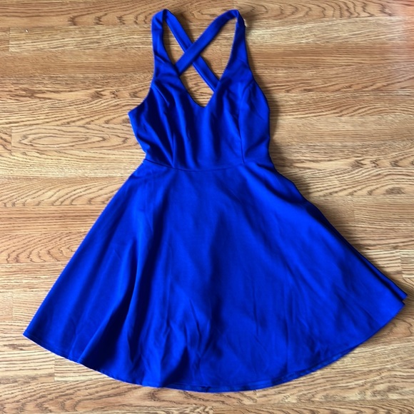 Royal Blue Lulus Shift Dress with Criss Cross Back size medium - Picture 1 of 3